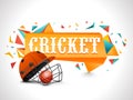 Cricket Sports concept with batsman helmet. Royalty Free Stock Photo