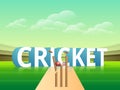 Cricket sports concept with cracket stumps. Royalty Free Stock Photo