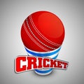 Cricket sports concept with red ball.