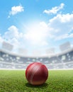 Cricket Stadium And Ball Royalty Free Stock Photo