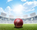 Cricket Stadium And Ball Royalty Free Stock Photo