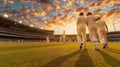 Cricket team unity and bonding intimate moments of celebration and synergy within the team. Royalty Free Stock Photo