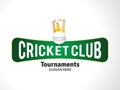 Cricket tournament banner with cricket ball