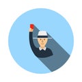 Cricket Umpire With Hand Holding Card Icon Royalty Free Stock Photo