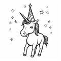 Cricket Unicorn Coloring Page With Star Hat