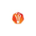 Cricket wickets and ball logo.