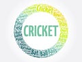 Cricket word cloud collage, sport concept background Royalty Free Stock Photo