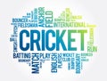 Cricket word cloud collage, sport concept background Royalty Free Stock Photo