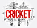 Cricket word cloud collage, sport concept background Royalty Free Stock Photo