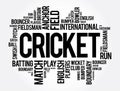 Cricket word cloud collage, sport concept background Royalty Free Stock Photo