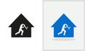 Cricketer logo design. House logo with Cricketer concept vector. Cricket Team and Home logo design
