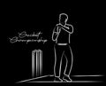 Cricketer Want Review - single line art drawing