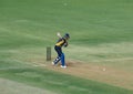 Cricketer Yuvraj Singh hitting a Sixer. Royalty Free Stock Photo