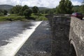 View from the bridge over the river at Crickhowell