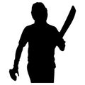 Crickter Vector Silhouette Illustrations Royalty Free Stock Photo