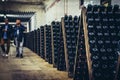 Cricova winery in Moldova, riddling process room