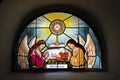 Crikvenica, stained glass in Church of the Assumption of the Blessed Virgin Mary, Croatia, Europe Royalty Free Stock Photo