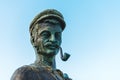 The Bronze Fisherman Statue in Crikvenica harbor, the artwork of Zvonko Car, famous artist