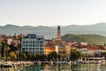 Town square of Crikvenica, famous tourist travel destination at croatian Adriatic sea coast