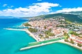 Crikvenica. Town on Adriatic sea waterfront aerial view