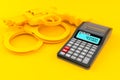 Crime background with calculator