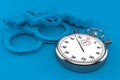 Crime background with stopwatch