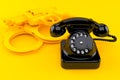 Crime background with telephone