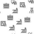 Crime Bandit Illegal Actions Vector Seamless Pattern