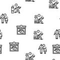 Crime Bandit Illegal Actions Vector Seamless Pattern