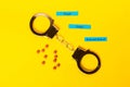 Crime Concept with handcuffs