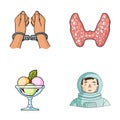 Crime, cooking and other web icon in cartoon style.medicine, space icons in set collection.