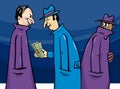 Crime or corruption cartoon illustration