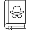 Crime Detection Book Half Glyph Vector Icon which can easily modified .