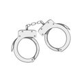 crime handcuffs cartoon vector illustration