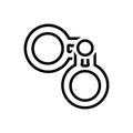 Black line icon for Crime, handcuff and criminal Royalty Free Stock Photo
