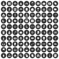 100 crime icons set black circle Royalty Free Stock Photo