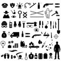 Crime icons, Royalty Free Stock Photo