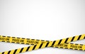 Crime line tape. Police danger caution vector yellow barrier. Not cross security line