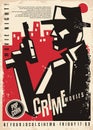 Crime and noir films vintage cinema poster Royalty Free Stock Photo