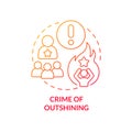 Crime of outshining red gradient concept icon