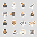 Crime and Punishment Icons Sticker Set