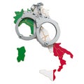 Crime and punishment in Italy concept, 3D rendering