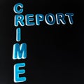 crime report text written on dark abstract background Royalty Free Stock Photo
