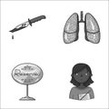 Crime, restaurant and other monochrome icon in cartoon style.Medicine, profession icons in set collection.