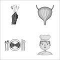 Crime, restaurant and other monochrome icon in cartoon style.medicine, profession icons in set collection.