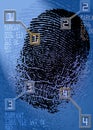 Crime scene - Biometric Security Scanner - Identification Royalty Free Stock Photo