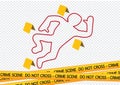 Crime scene danger tapes illustration