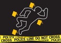 Crime scene danger tapes illustration