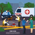 Crime Scene Flat Style Illustration Royalty Free Stock Photo