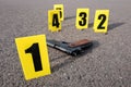 Crime scene after gunfight Royalty Free Stock Photo